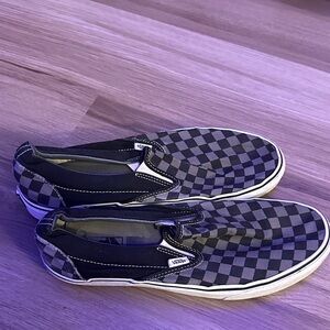 Vans Black and Gray Checkered Sneakers